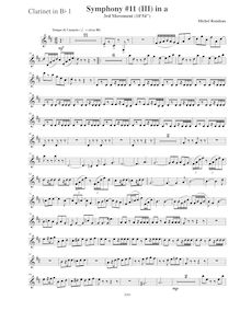 Partition clarinette 1 (B♭), Symphony No.11  Latin , A minor, Rondeau, Michel par Michel Rondeau