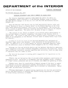 INTERIOR DEPARTMENT ASKS PUBLIC COMMENT ON ALASKA RULES -- -- February  28, 1979