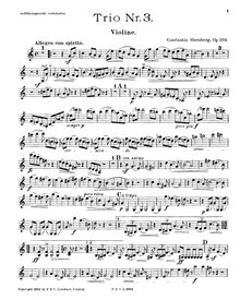 Partition de violon, Piano Trio No.3, Op.104, C major
