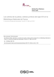 Los colores de la justicia, códices jurídicos del siglo XVI en la Bibliothèque Nationale de France - article ; n°2 ; vol.84, pg 227-241