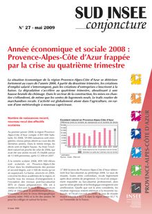 Année économique et sociale 2008 :  Provence-Alpes-Côte d Azur frappée par la crise au quatrième trimestre  