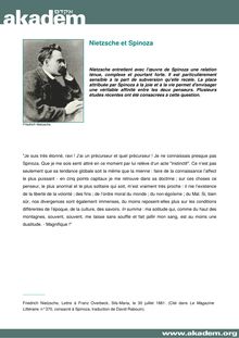 Nietzsche et Spinoza