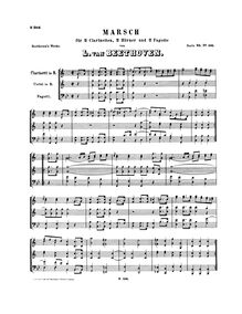 Partition complète, March pour vent Sextet en B-flat Major, WoO 29 par Ludwig van Beethoven