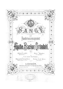 Partition complète, 5 chansons, Op.3, Backer-Grøndahl, Agathe