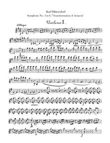 Partition violons I, 6 Symphonies after Ovid s Metamorphoses, Symphonies exprimant des métamorphoses d Ovide par Carl Ditters von Dittersdorf