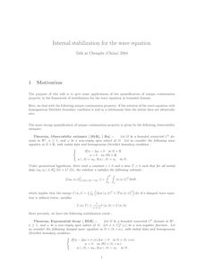 Internal stabilization for the wave equation