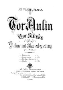 Partition violon et partition de piano, Four pièces pour violon et Piano, Op. 16 par Tor Aulin