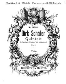Partition parties, Piano quintette, Op.5, Schäfer, Dirk