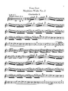 Partition clarinette 1, 2 (B♭, A), Mephisto Waltz No.2, Zweiter Mephisto-Walzer