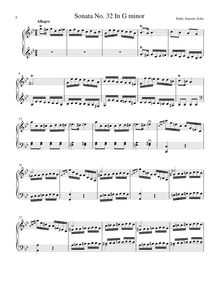 Partition Sonata R.32 en G minor, clavier sonates R.31–40, Soler, Antonio