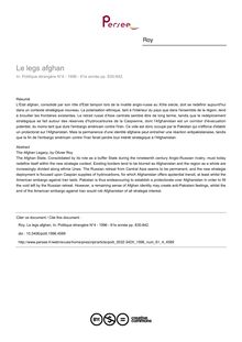 Le legs afghan - article ; n°4 ; vol.61, pg 835-842