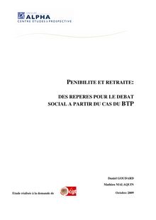 Pénibilité et retraite dans le BTP - Rapport Pénibilité et ...