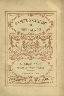 Partition couverture couleur, 20 mélodies, Chaminade, Cécile