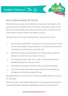 How to Eat Healthy On The Go