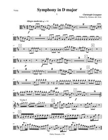 Partition altos, Symphony en D major, GWV 546, Symphony No. 75 in D major