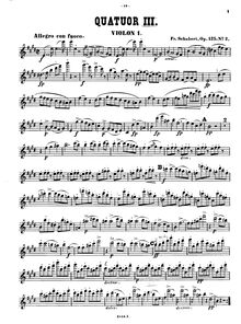 Partition violon 1, corde quatuor No. 11 en E Major, D.353 (Op.125 No.2)