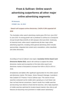 Frost & Sullivan: Online search advertising outperforms all other major online advertising segments