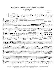 Partition violon 2 , partie, Concerto  Sinfonia  per archi e continuo