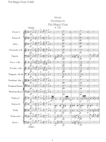 Partition Overture, Die Zauberflöte, The Magic Flute, Mozart, Wolfgang Amadeus