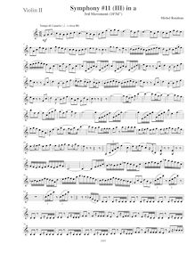 Partition violons II, Symphony No.11  Latin , A minor, Rondeau, Michel par Michel Rondeau