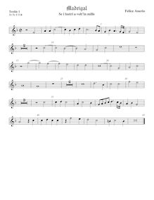 Partition viole de gambe aigue 1, madrigaux pour 5 voix, Anerio, Felice par Felice Anerio