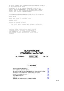 Blackwood s Edinburgh Magazine, Volume 62, No. 382, October 1847