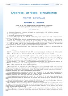 Arrêté du 29 avril 2009 relatif au classement des communes par zone applicable au Duflot