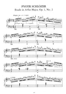 Partition No.2 - Etude en A♭ major, 2 Études de Concert, Op.1, Schlözer, Pavel