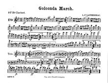Partition clarinette 1 (B♭), Golconda March, A♭ major and D♭ major