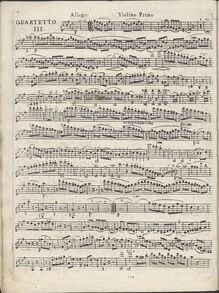 Partition violon I, corde quatuor No.3, Op.18/3, D major, Beethoven, Ludwig van