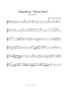 Partition violons I, Magnificat, D major, Bach, Johann Sebastian par Johann Sebastian Bach