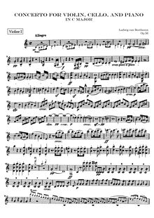 Partition violons I, Concerto pour violon, violoncelle et Piano