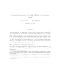 Optimal Assignment of Durable Objects to Successive