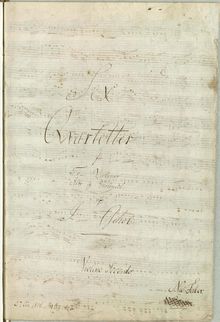 Partition violon II, 6 corde quatuors, Gehot, Joseph