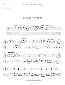 Partition , Basse de trompette, Petites Pièces d Orgue, Lanes, Mathieu