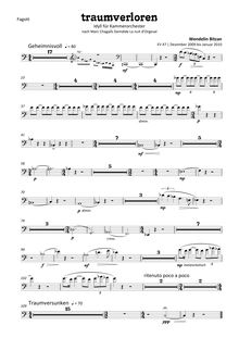 Partition basson, Traumverloren (Lost en Dreams) pour Chamber orchestre