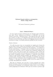 Littérature française moderne et contemporaine  : histoire, critique ...