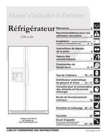 Notice Réfrigérateur Frigidaire  FSC23F7DSB1