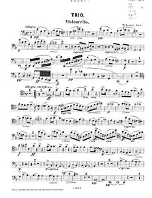 Partition de violoncelle, Piano Trio No.1, F major, Bargiel, Woldemar