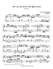 Partition Wer nur den lieben Gott läßt walten, BWV 691a, choral préludes
