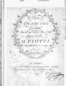 Partition parties complètes, 6 corde quatuors, Op.3, Six Quatuors Concertants par Giovanni Battista Viotti