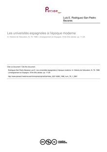Les universités espagnoles à l’époque moderne - article ; n°1 ; vol.78, pg 11-29