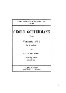 Partition de violoncelle, violoncelle Concerto No.1 Op.14 par Georg Goltermann