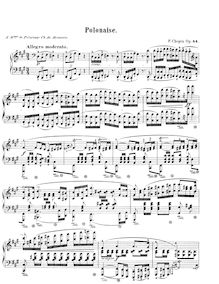 Partition complète, Polonaise en F-sharp minor, F♯ minor, Chopin, Frédéric