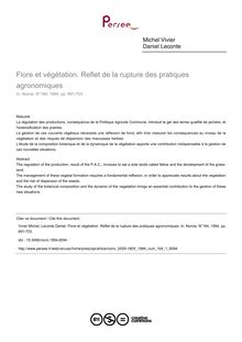 Flore et végétation. Reflet de la rupture des pratiques agronomiques - article ; n°1 ; vol.164, pg 691-703