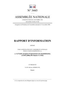 Rapport d information déposé par la Délégation de l Assemblée nationale pour l Union européenne sur le fonds européen d ajustement à la mondialisation