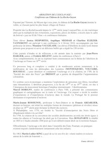 article 5 - ABOLITION DE L ESCLAVAGE : Conférence au Château de La ...