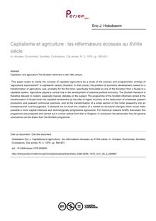 Capitalisme et agriculture : les réformateurs écossais au XVIIIe siècle - article ; n°3 ; vol.33, pg 580-601