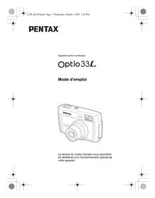 Notice Appareil Photo numériques Pentax  Optio 33L