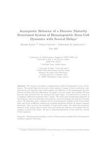 Asymptotic Behavior of a Discrete Maturity Structured System of Hematopoietic Stem Cell